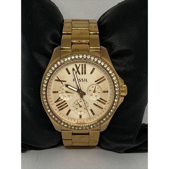 Fossil Cecile AM4628 Women Stainless Steel Rose Analog Dial Quartz Watch BP674 - Picture 3 of 12